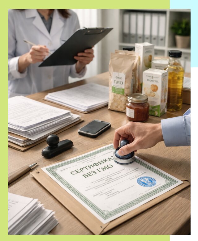 Получение сертификата Без ГМО для продукции в Серове